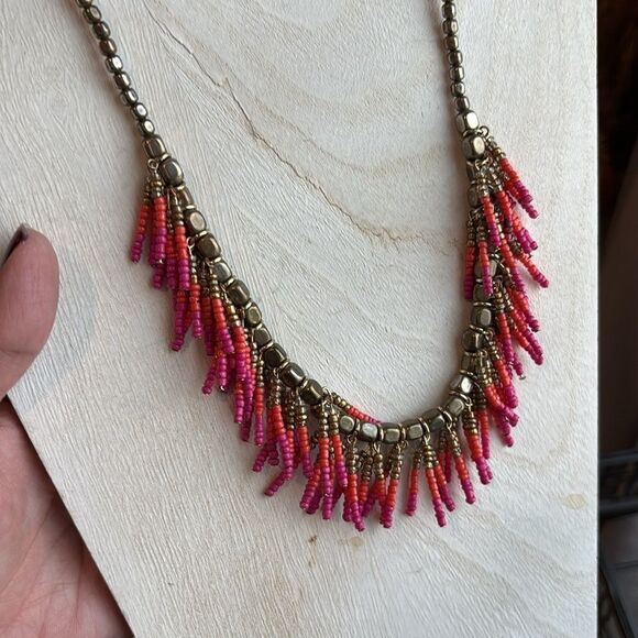 Seed Bead Drop Dangle Necklace​​ - Picture 2 of 5